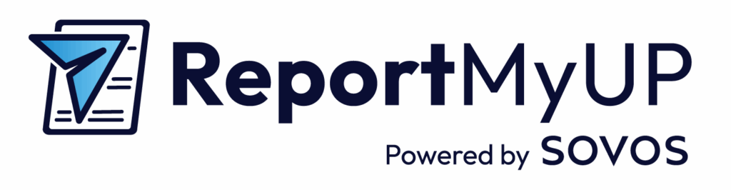 ReportMyUP, Powered by Sovos Logo